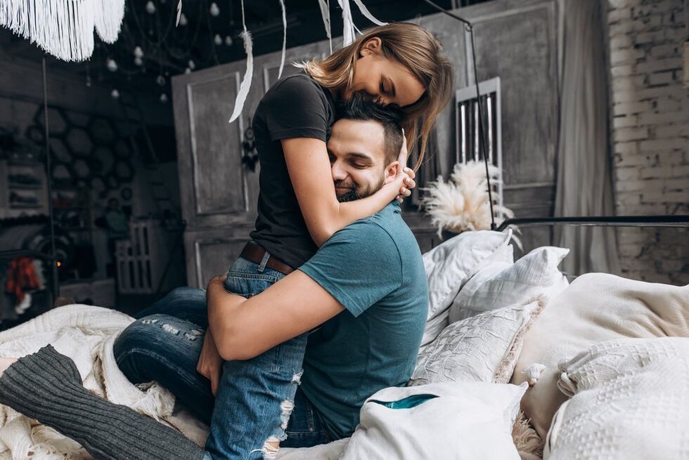 woman embracing man who increased power