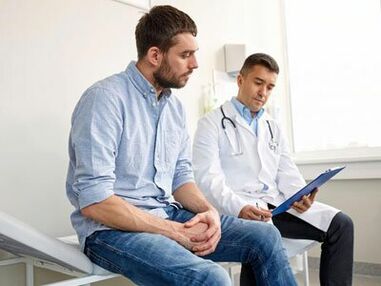 The doctor will help the man determine the cause of the pathological discharge from the urethra